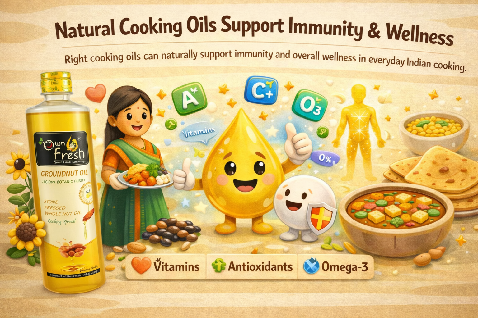 Right cooking oils can naturally support immunity and overall wellness in everyday Indian cooking