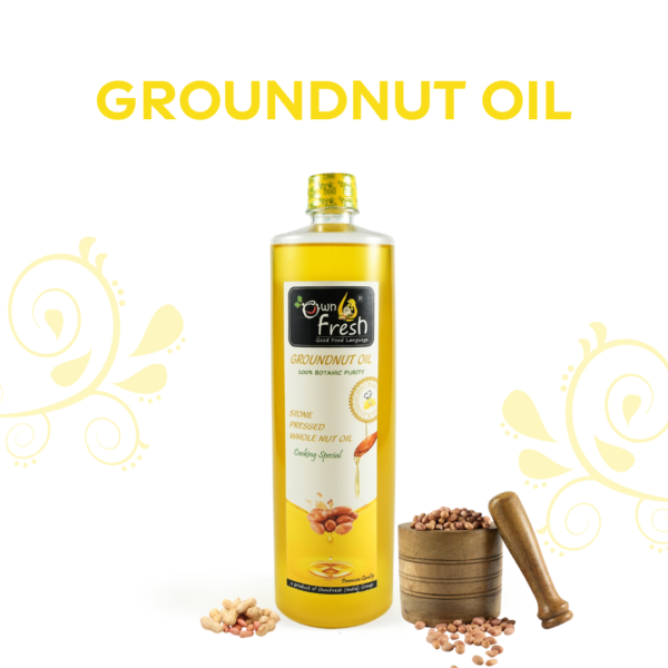 OwnFresh stone Pressed Kacchi Ghani 1 Liter Groundnut Oil