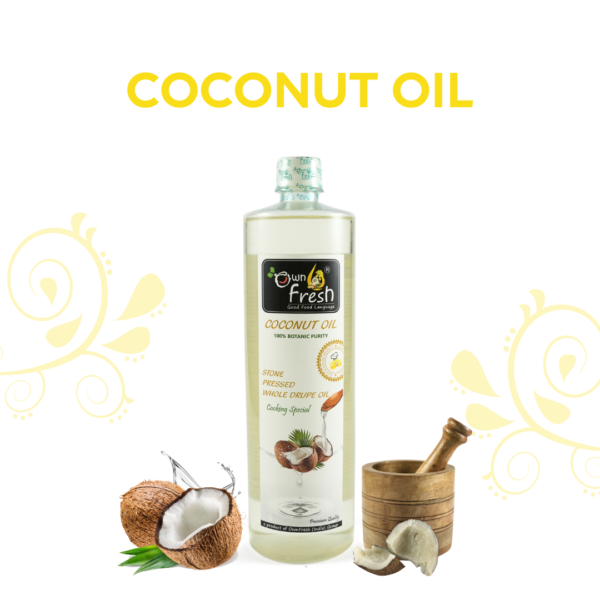 OwnFresh stone  Pressed Kacchi Ghani 1 Litre Coconut Oil
