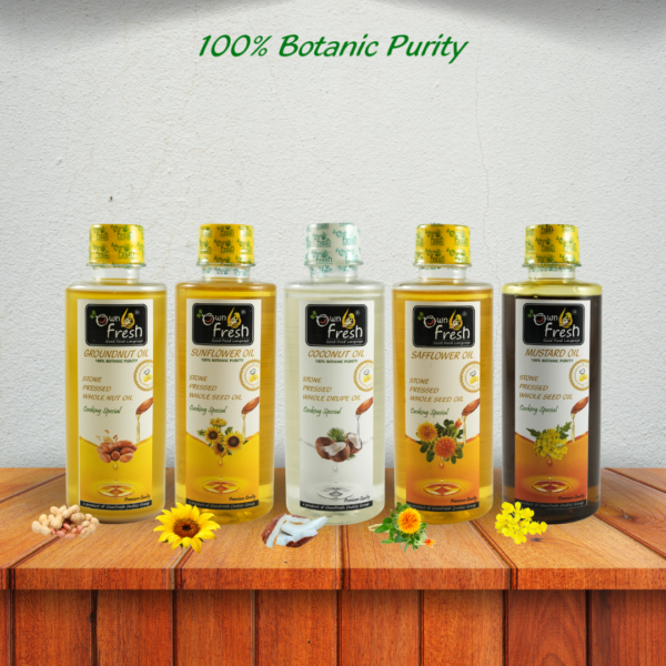 OwnFresh Stone Pressed Kacchi Ghani Oil 250 ML Combo pack of 5