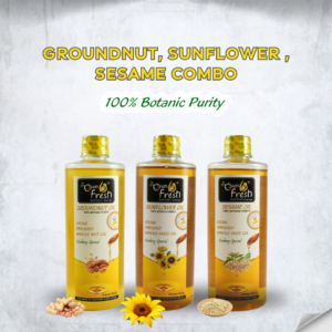 OwnFresh stone Pressed Kacchi Ghani 500 ML Combo pack of 3