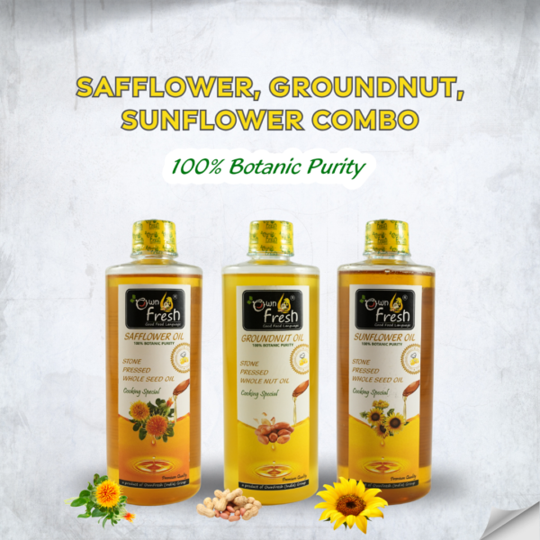 OwnFresh stone Pressed Kacchi Ghani 500 ML Combo pack of 3