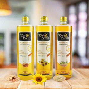 OwnFresh Stone Pressed Kacchi Ghani Oil 1L Combo pack of 3