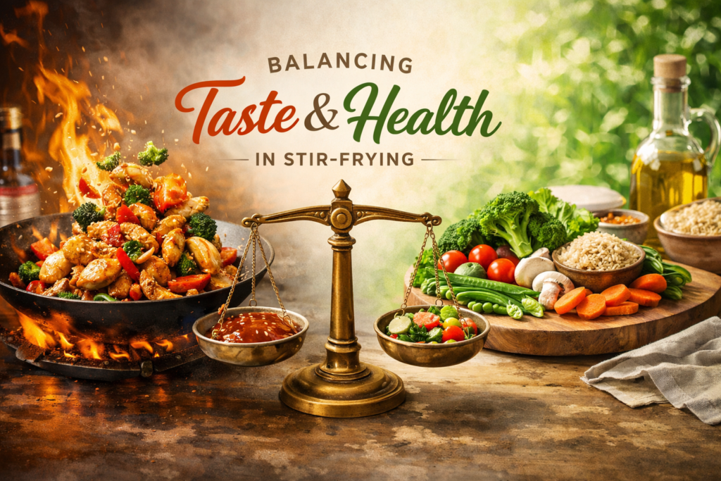 stir-frying vegetables, kitchens