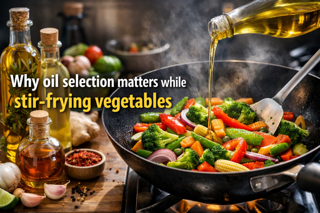 stir-frying vegetables