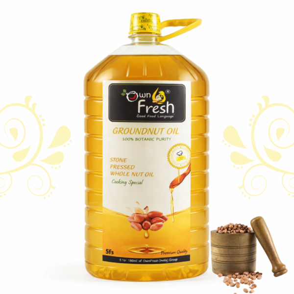 OwnFresh stone Pressed Kacchi Ghani 5 Liter Groundnut Oil