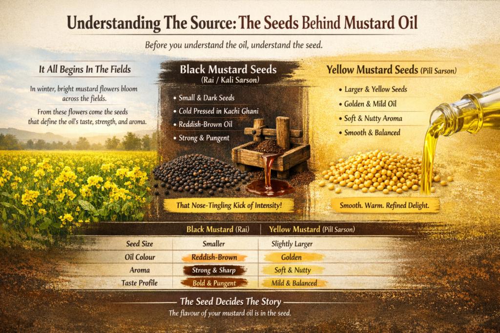 Seeds of flavor mustard oil guide Black mustard oil, yellow mustard oil