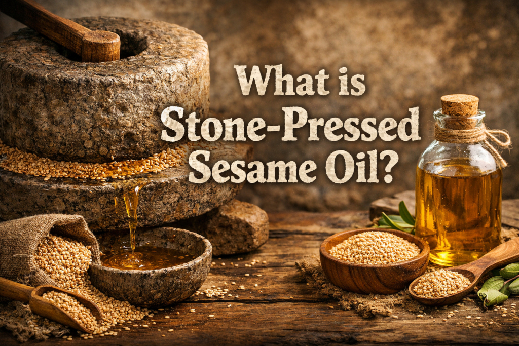 Stone-pressed sesame oil