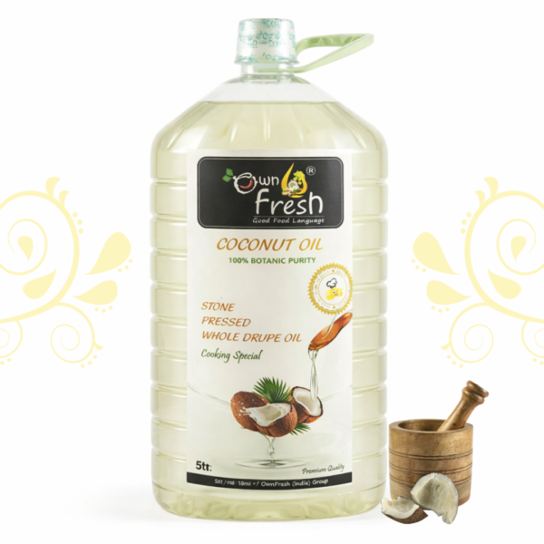 OwnFresh stone  Pressed Kacchi Ghani 5 Litre Coconut Oil