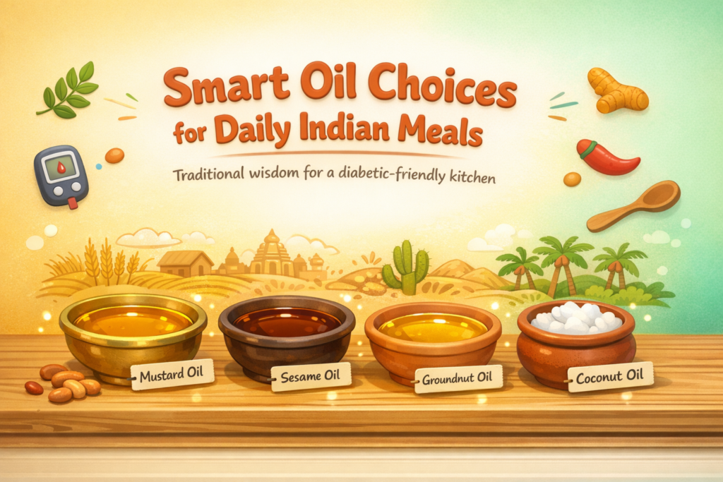Healthy oil selection for Indian meals Managing diabetes
