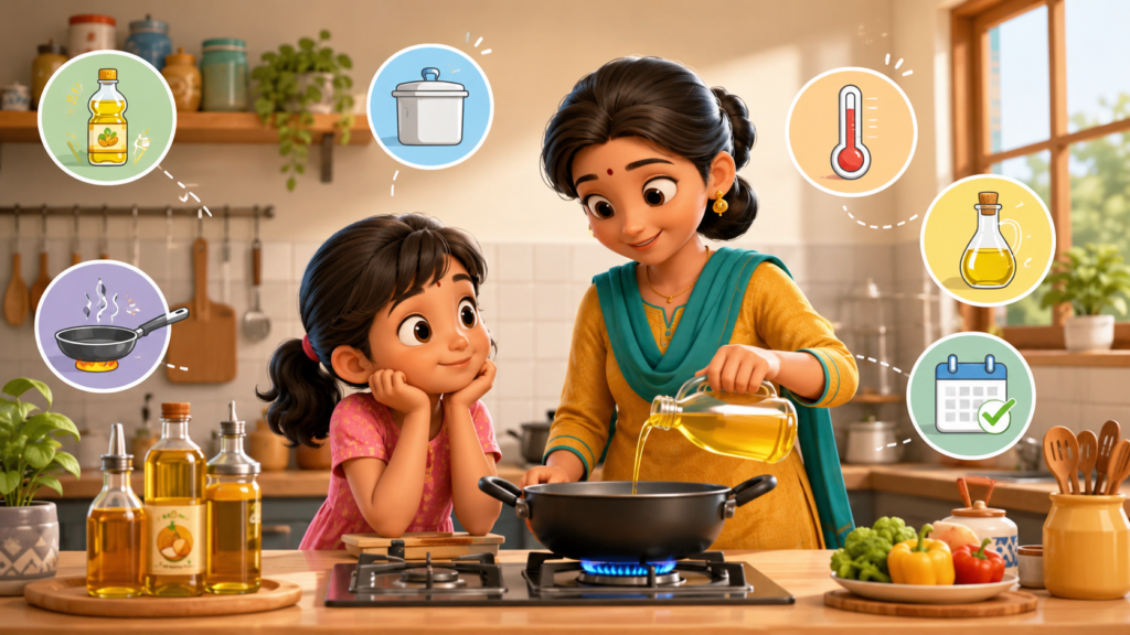 Cooking together in a cozy kitchen Choosing the right cooking oil